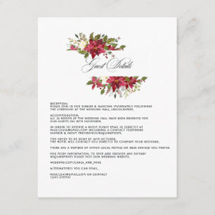 Carte D'accompagnement Détails pour invités de mariage de Noël à motif fl