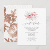 Carte D'accompagnement Détails pour invités floraux et en dentelle rose e (Devant / Derrière)