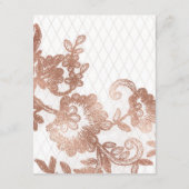 Carte D'accompagnement Détails pour invités floraux et en dentelle rose e (Dos)