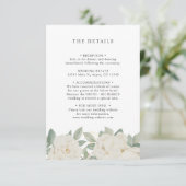 CARTE D'ACCOMPAGNEMENT DÉTAILS POUR LES INVITÉS DE MARIAGE AUX ROSES BLAN (Debout devant)