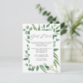 Carte D'accompagnement Détails pour les invités de mariage avec verdure d (Debout devant)