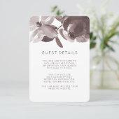 Carte D'accompagnement Détails pour les invités du mariage floral prune P (Debout devant)