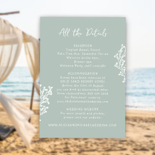 Carte D'accompagnement Détails pour les invités d'un mariage d'été sur la
