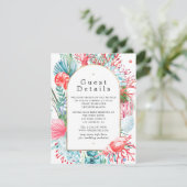 Carte D'accompagnement Détails pour les invités d'un mariage estival sur  (Debout devant)