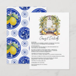Carte D'accompagnement Détails pour les invités d'un mariage sur le thème