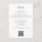 Carte D'accompagnement Details QR Code RSVP Wedding  (Devant)