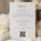 Carte D'accompagnement Details QR Code RSVP Wedding 