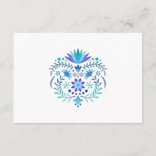 Carte D'accompagnement Détails QR du Mariage bleu Fiesta (Dos)