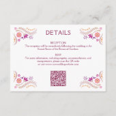 Carte D'accompagnement Détails QR du Mariage rose Fiesta (Devant)