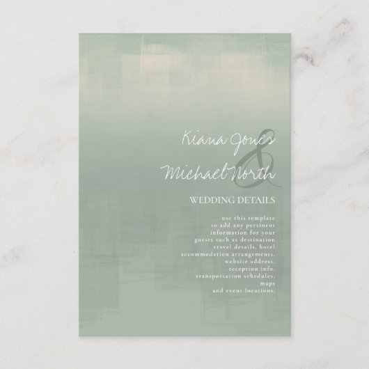 Carte D'accompagnement Détails Réflexions aquarelle ID774 vert (Devant)