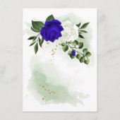 Carte D'accompagnement Détails Royal bleu blanc fleuri vert détails (Dos)