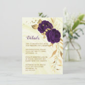 Carte D'accompagnement Détails Royal violet or floral marbre or (Debout devant)