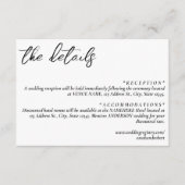 Carte D'accompagnement Détails simples du Mariage blanc (Devant)