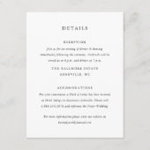 Carte D'accompagnement Détails simples du Mariage noir et blanc (Devant)