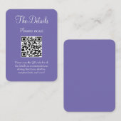 Carte D'accompagnement Détails simples du Mariage violet moderne avec cod (Devant / Derrière)