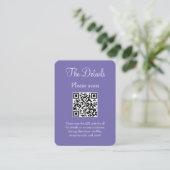 Carte D'accompagnement Détails simples du Mariage violet moderne avec cod (Debout devant)