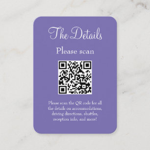 Carte D'accompagnement Détails simples du Mariage violet moderne avec cod