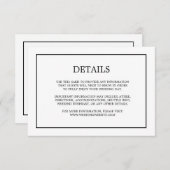 Carte D'accompagnement Détails simples du monogramme Boîtier Mariage blan (Devant / Derrière)