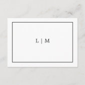 Carte D'accompagnement Détails simples du monogramme Boîtier Mariage blan (Dos)