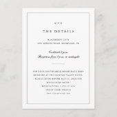 Carte D'accompagnement Détails simples du monogramme de Mariage noir et b (Devant)