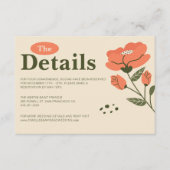 Carte D'accompagnement Détails simples sur les Mariages floraux (Devant)