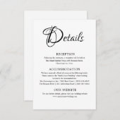 Carte D'accompagnement Détails simples sur les Mariages noir et blanc (Devant / Derrière)