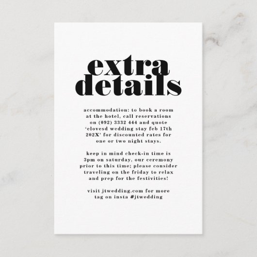 Carte D'accompagnement Détails supplémentaires sur les détails du moderne (Devant)