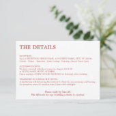 Carte D'accompagnement Détails sur le code QR rose Rose à poussières mini (Debout devant)