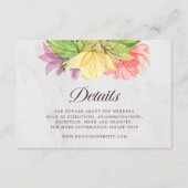 Carte D'accompagnement Détails sur le marbre des fleurs vives (Devant)