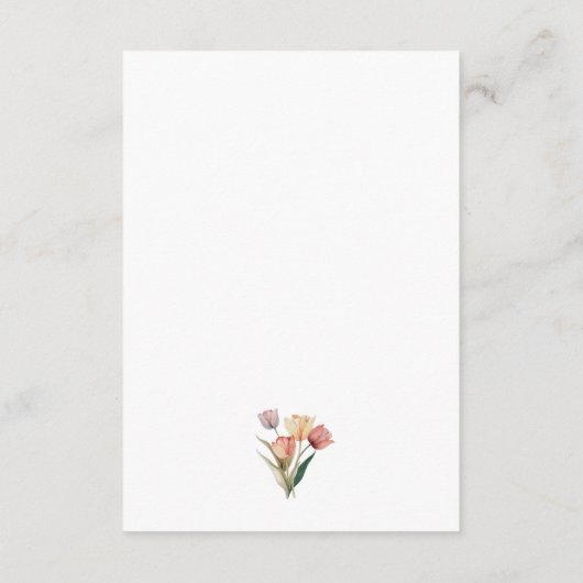 Carte D'accompagnement Détails sur le Mariage Aquarelle des tulipes douce (Dos)