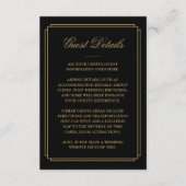 Carte D'accompagnement Détails sur le Mariage Black And Gold Deco (Devant)