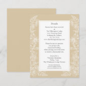 Carte D'accompagnement Détails sur le Mariage blanc élégant (Devant / Derrière)