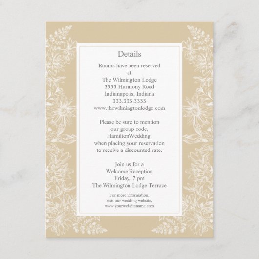 Carte D'accompagnement Détails sur le Mariage blanc élégant (Devant)