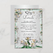 Carte D'accompagnement Détails sur le Mariage blanc élégant (Devant / Derrière)