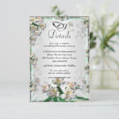 Carte D'accompagnement Détails sur le Mariage blanc élégant (Debout devant)