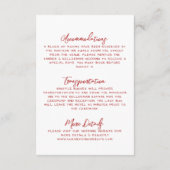 Carte D'accompagnement Détails sur le Mariage blanc manuscrit simple (Dos)