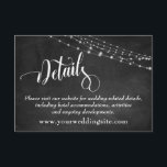 Carte D'accompagnement Détails sur le Mariage Chalkboard & Light Strings<br><div class="desc">**Assurez-vous que vos cartes sont fournies avec ou sans enveloppes, comme vous le souhaitez. Ils seront inclus par défaut. ** // Offrez à vos célébrants et à vos invités mariages un moyen facile de rester au courant des détails de planification de votre saison mariage. Cette insertion de carte de détail...</div>