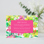 Carte D'accompagnement Détails sur le Mariage d'aquarelle rose floral gra (Debout devant)