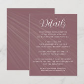 Carte D'accompagnement Détails sur le Mariage de couleur violet de script (Devant / Derrière)
