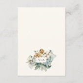 Carte D'accompagnement Détails sur le Mariage de fleurs bleu foncé (Dos)