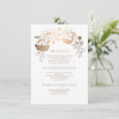 Carte D'accompagnement Détails sur le Mariage de la florale d'or - Inform (Debout devant)