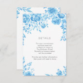 Carte D'accompagnement Détails sur le Mariage de la frontière florale ble (Devant / Derrière)