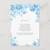 Carte D'accompagnement Détails sur le Mariage de la frontière florale ble (Devant)