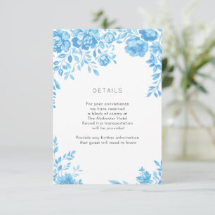 Carte D'accompagnement Détails sur le Mariage de la frontière florale ble