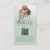 Carte D'accompagnement Détails sur le Mariage de l'emplacement de code QR (Devant)