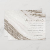 Carte D'accompagnement Détails sur le Mariage de marbre doré Abstrait (Devant / Derrière)