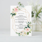 Carte D'accompagnement Détails sur le Mariage de trame or en fleurs blanc (Debout devant)