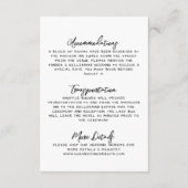 Carte D'accompagnement Détails sur le Mariage de Whimsical manuscrit simp (Dos)