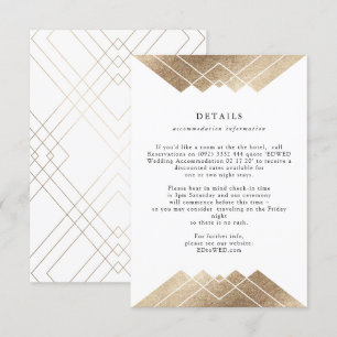 Carte D'accompagnement Détails sur le Mariage d'huile d'or blanc Vintage