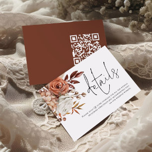 Carte D'accompagnement Détails sur le Mariage du code QR du script de rou